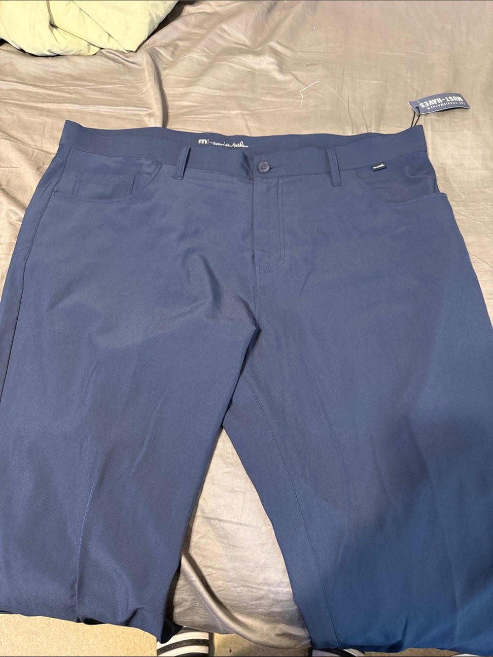 Travis Mathew Navy Performance Golf Pants with Button Waist